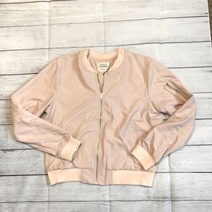 NWT Ashley Outerwear Bomber Zip Up in light pink
